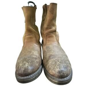 Brazos Men’s Leather Work Boots Size 8.5 M - Slip-on Pull-on